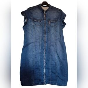 G By Guess Denim Zip-Front Dress